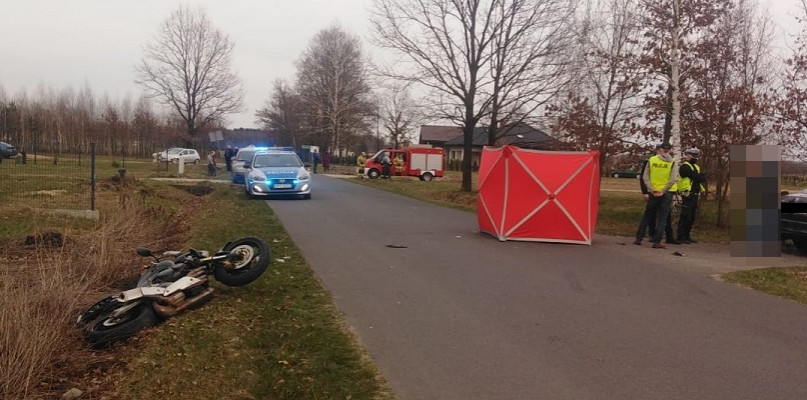 Niestety, 45-letni motocyklista zginął na miejscu. Fot.. KPP w Rypinie