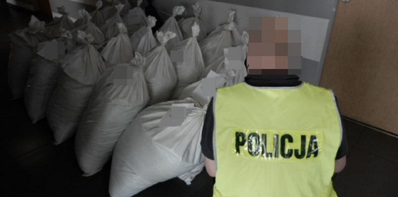 Policjanci zabezpieczyli blisko 800 kg nielegalnego tytoniu. Fot. KMP Włocławek