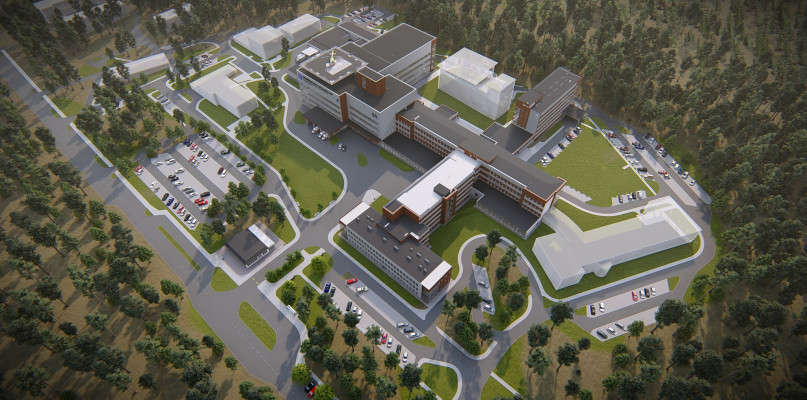 Tak ma wyglądać Wojewódzki Szpital Specjalistyczny we Włocławku po rozbudowie. Fot. wizualizacja inwestycji