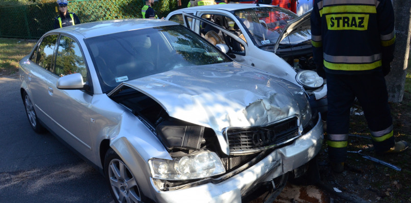 Zderzyły się audi i daewoo. Fot. Radosław Chrzanowski