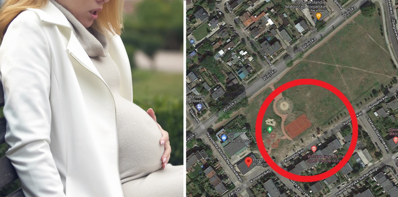 Poród odbył się w okolicy boiska przy ul. Konopnickiej. Fot. depositphotos/Google Maps