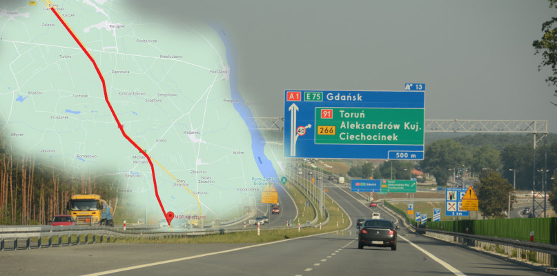 Na autostradzie A1 ma zostać wprowadzony odcinkowy pomiar prędkości. Fot. archiwum/Google Maps