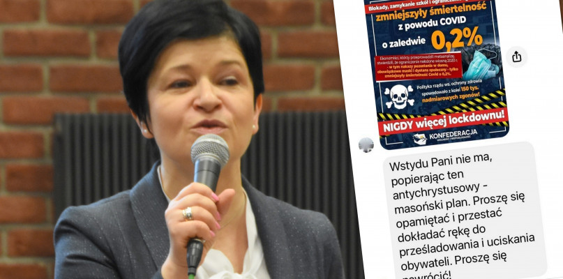 Posłanka PiS pokazała wiadomość, którą dostała na Messengerze. Fot. archiwum  DDWloclawek.pl/Facebook Joanna Borowiak poseł na Sejm
