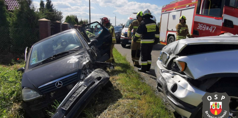 Do wypadku w Smólski doszło w środę (22.06) około godz. 15:20. Fot. OSP Brześć Kujawski. 