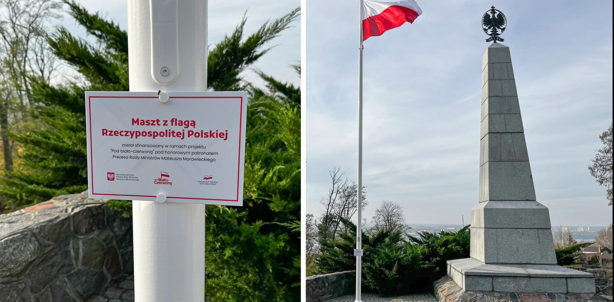 Włocławek: Masz z flagą narodową stanął na Zawiślu. Fot. Kamil Kazimierczyk