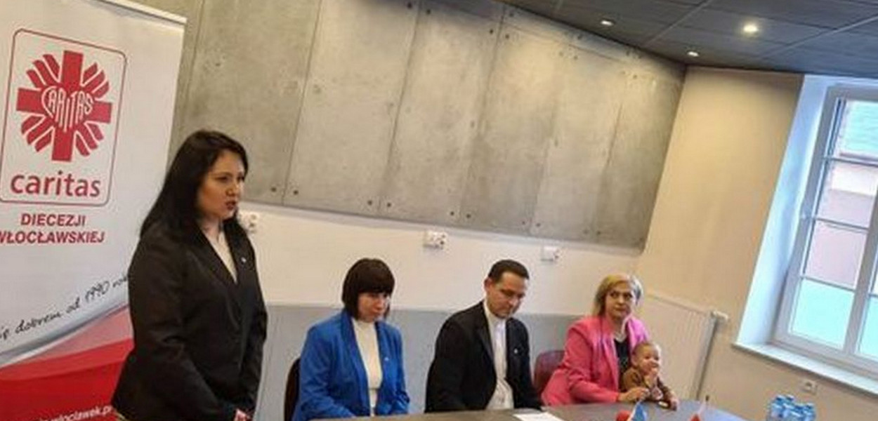 Konferencja prasowa Caritas Włocławek w rok od agresji Rosji na Ukrainę. Fot. Caritas. 