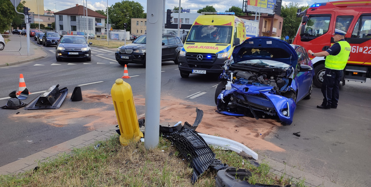 Toyota yaris jechała prawidłowo. Fot. DD. 