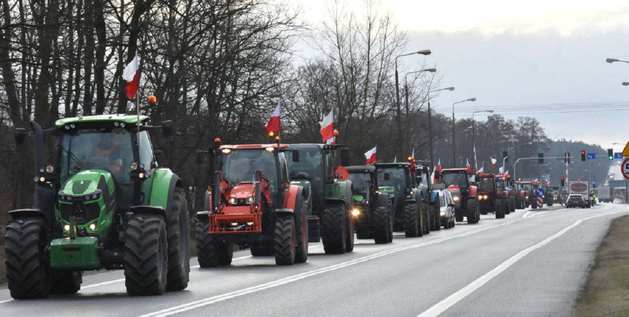 Protest rolników na DK 91. Fot: Daniel Wiśniewski