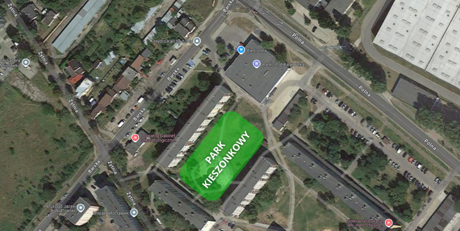 W tym miejscu zlokalizowany będzie park kieszonkowy Fot. Zrzut ekranu z Google Maps