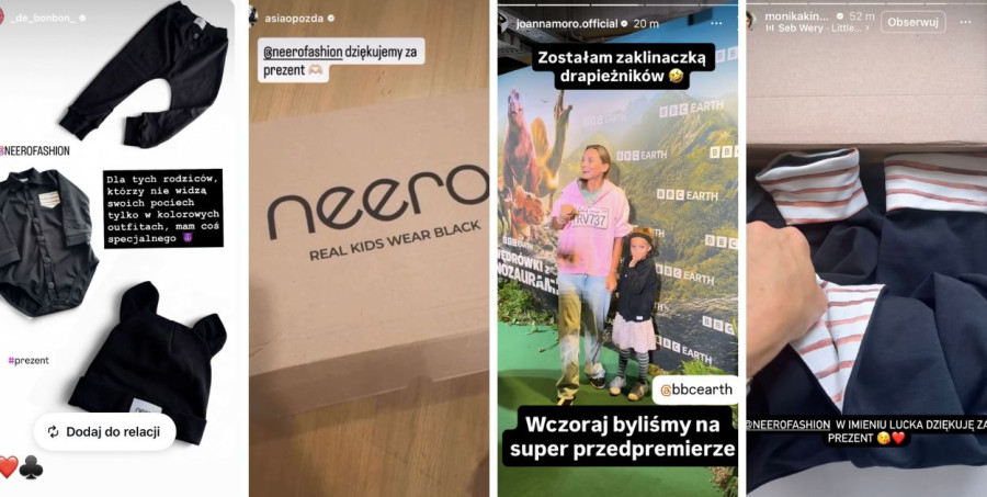 Celebrytki chwalą się, że ich dzieci noszą ubrania neero. Źródło Internet.