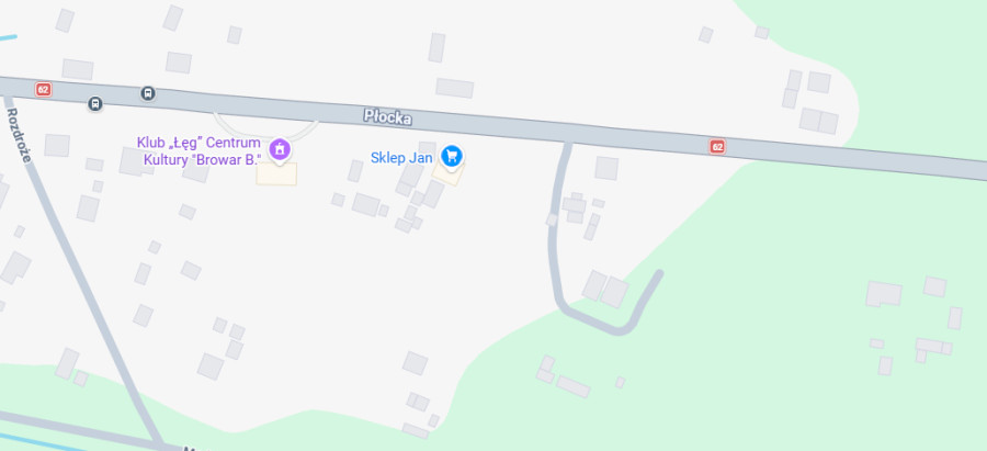 Końcówka Płockiej poczeka na kanalizację. Fot. Google Maps.