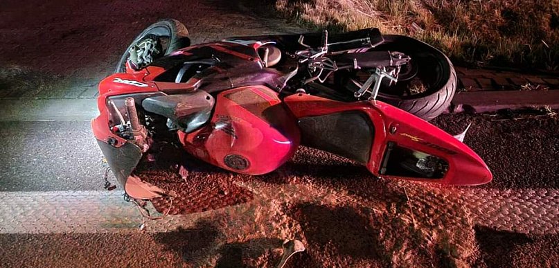 DK91 pod Włocławkiem: motocykl na jezdni, tak skończyło się wyprzedzanie