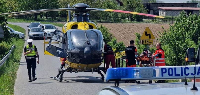 Pijany i z zakazem spowodował kolizję. Lądował śmigłowiec LPR