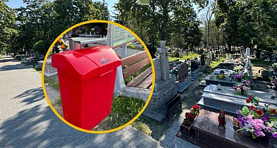 Nowość na włocławskich cmentarzach. Do czego służą czerwone pojemniki?-80790