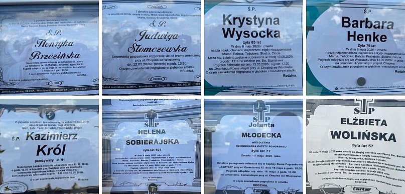 W mijającym tygodniu odeszli od nas [9 - 15 maja]