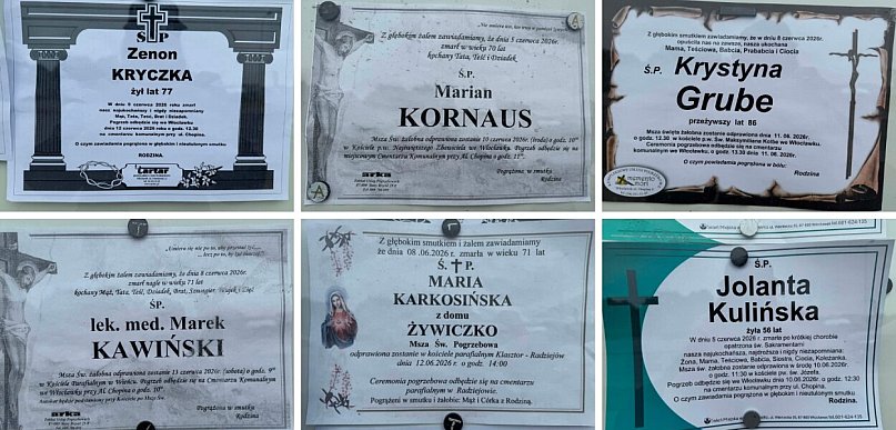 W mijającym tygodniu odeszli od nas [6 - 12 czerwca]