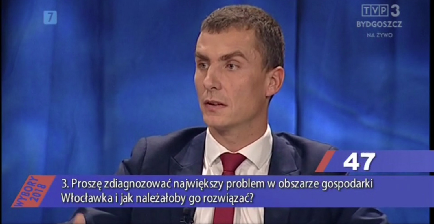Krzysztof Kukucki podczas debaty w TVP3. Screen TVP3