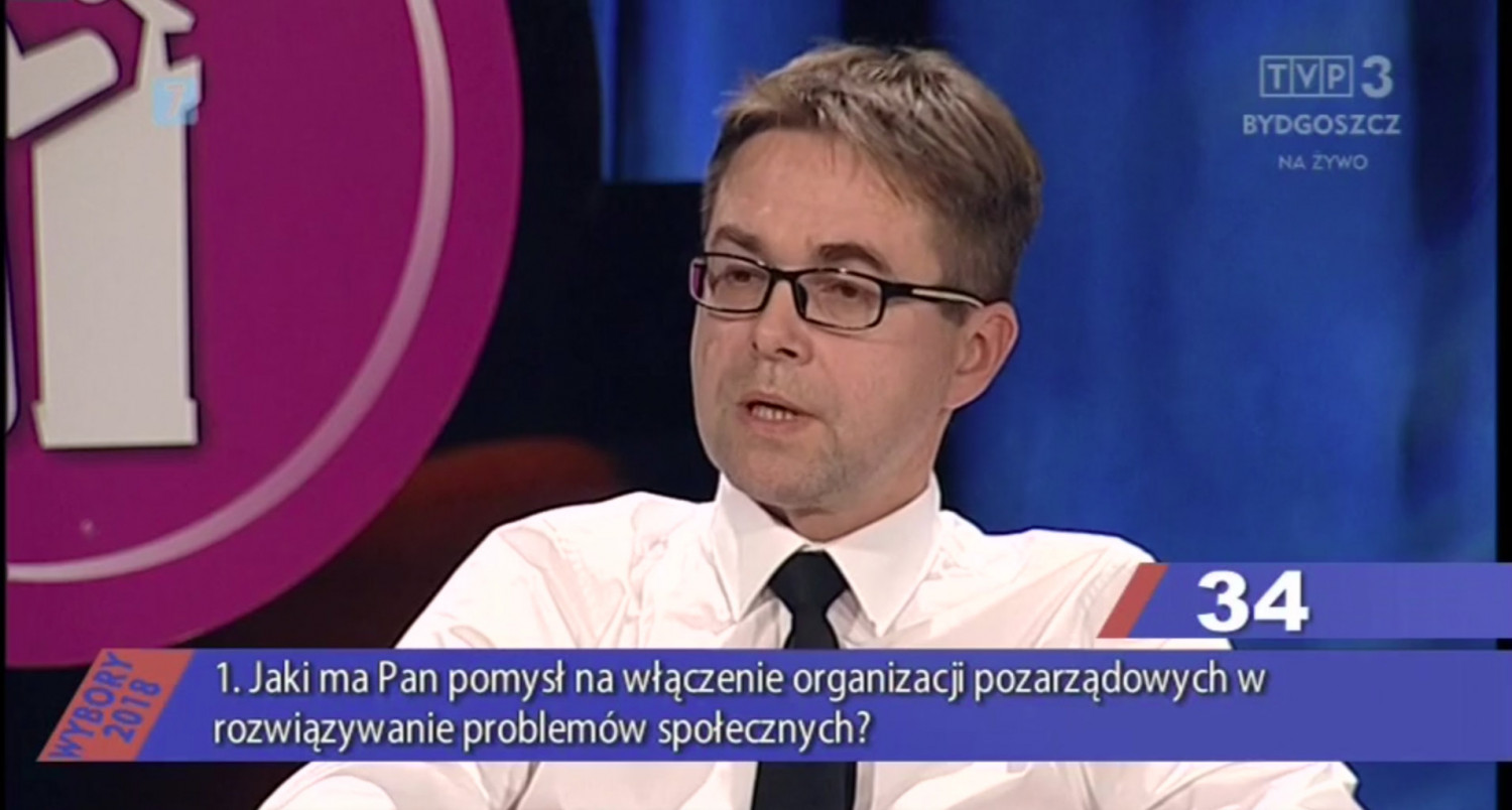 Maciej Maciak podczas debaty w TVP3. Screen TVP3
