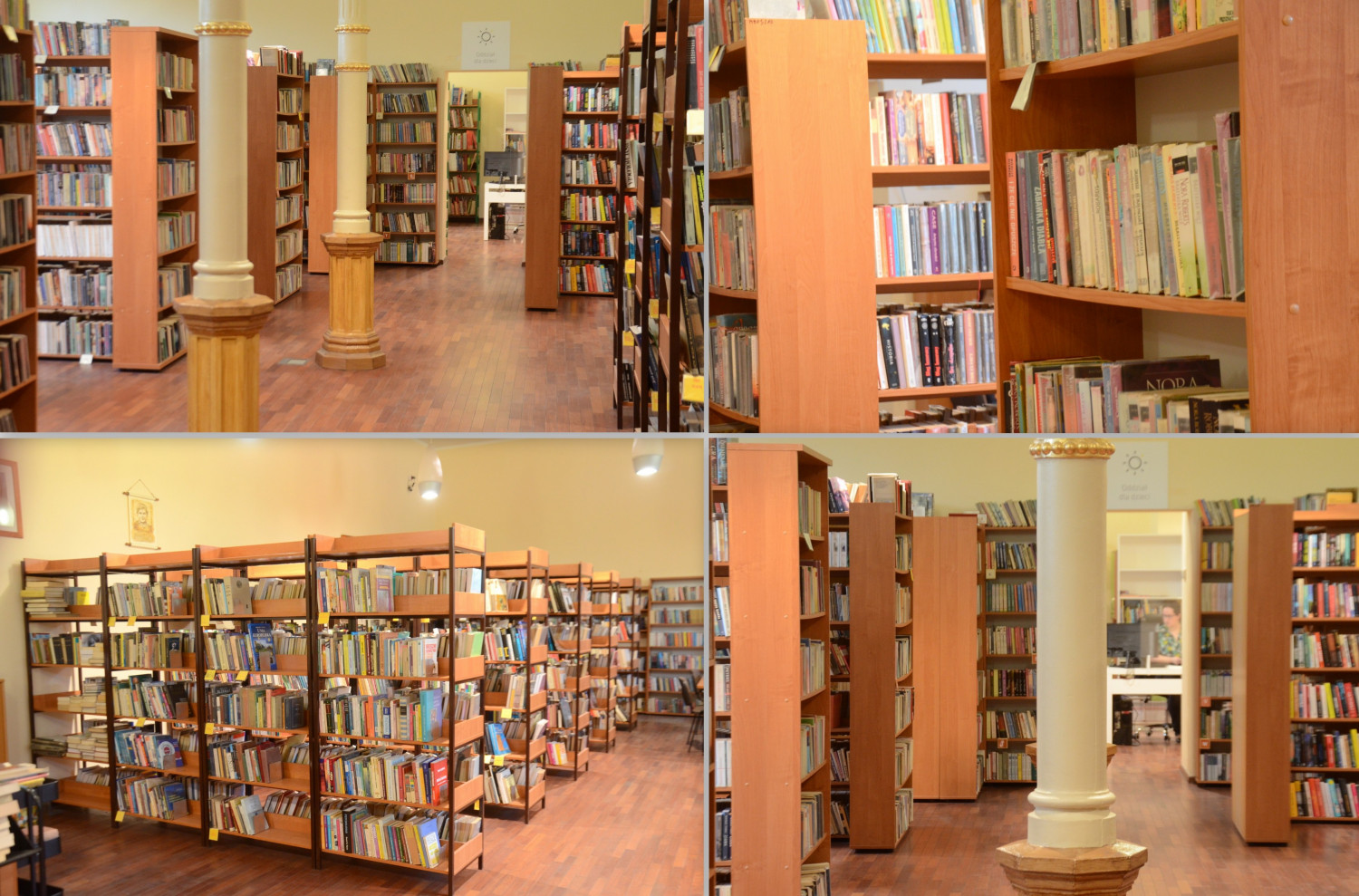 Tak dziś wygląda miejska biblioteka. Zachowano m.in. zabytkowe kolumny. Fot. Daniel Wiśniewski