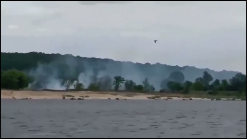 Włocławek: Pożar na wyspie na Wiśle